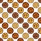 Nuts in aluminum cups. Seamless pattern of nuts