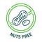 Nuts free icon, sign of peanut for food allergy