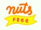 Nuts Free Label. Allergen Food, Gmo Free Product Icon and Symbol. Peanut Intolerance and Allergy Food Concept