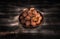 Nuts, healthy nutritional food. walnut close-up on a wooden background