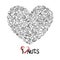 Nuts icon as heart