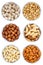 Nuts nut collection from above hazelnuts portrait format bowl is