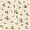 Nuts pattern with colored icons isolated on light background