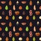 Nuts and seeds vector seamless pattern (part two). Flat design.