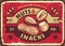 Nuts and snacks retro sign poster