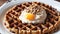 Nutty Delight Waffles with Chopped Walnuts.AI Generated