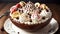 Nutty Indulgence Celebrating National Banana Split Day with Crunchy Toppings.AI Generated