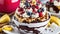 Nutty Indulgence Celebrating National Banana Split Day with Crunchy Toppings.AI Generated