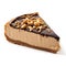 Nutty Indulgence: Delectable Peanut Butter Pie Isolated on White Background - Generative AI