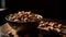 Nutty snack bowl hazelnut, almond, pecan, cashew generated by AI