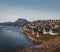 Nuuk capital of Greenland with Beautiful small colorful houses in myggedalen during Sunset Sunrise Midnight Sun
