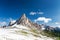 Nuvolau peak after a summer snowfall; passo Giau, Dolomites, Italy