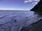 Nyack, NY/USA-06/13/20: A landscape view of the Hudson River shoreline seen from Nyack Beach State Park