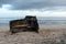 Nyang-nyang beach and some broken rustic shipwrecks during cloud