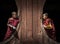 NYAUNGSHWE, MYANMAR - OCT 05 2014: Myanmar novice in the Shwe-Yaunghwe monastery the big window temple in Myanmar.