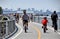 NYC: Bicyclists on Hudson River Bike Path