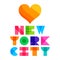 Nyc color text typography, t-shirt graphics. Vector illustration
