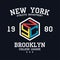 NYC design for t-shirt. New York, Brooklyn typography graphics for tee shirt. College print for apparel. Vector