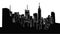 NYC Metropolis Panorama Silhouette Drawing