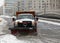 NYC Sanitation truck plowing snow in the Bronx