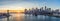 Nyc skyline at sunset