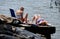NYC: Sunbathers by Hudson River
