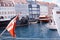 Nyhavn buildings with boats in Copenhagen, Denmark.