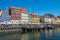 Nyhavn district is one of the most famous landmarks in Copenhagen, Denmark