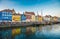 Nyhavn district is one of the most famous landmarks in Copenhagen, Denmark