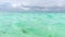 Nylon Pool in Tobago tourist attraction shallow depth of clear sea water covering coral and white sand panoramic view