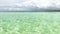 Nylon Pool in Tobago tourist attraction shallow depth of clear sea water covering coral and white sand panoramic view