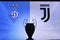 NYON, SWISS, NOVEMBER 2. 2020: Dynamo Kyiv vs. Juventus. Football UEFA Champions League 2021 Group Stage match. UCL Trophy