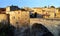 Nyons village, Medieval bridge at sunset