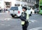 NYPD Traffic Policewoman seen directing traffic in Manhattan, NYC.