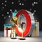 `O` 3d letter with christmas atmosphere