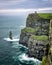 O\'Brien\'s Tower atop the Cliffs of Moher on the Dingle Peninsula, Western Ireland