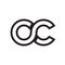 O C letter lines logo design vector