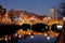 O`Connell Bridge and the north banks of the river Liffey in Dublin City Centre at night