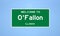 O'Fallon, Illinois city limit sign. Town sign from the USA.