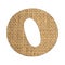 O, Letter of the alphabet - Burlap Background Texture. White background