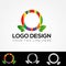 O Letter Multi Color Logo Design Template