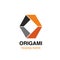 O letter vector icon for origami studio