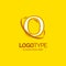 O Logo Template. Yellow Background Circle Brand Name template Pl