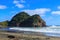 O`Neill Bay, a beautiful black sand beach in the western Auckland Region, New Zealand