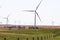 O'Neill, Nebraska, US July 22, 2019 Wind Farm In Nebraska Farm Land Wind Power Turbine Up Close