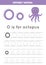 O is for octopus. Tracing English alphabet worksheet.