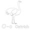 O for Ostrich Coloring Page