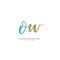 O W OW Initial letter handwriting and signature logo concept design