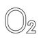 o2 oxygen line icon vector illustration
