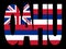Oahu with Hawaiian flag